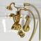 Kingston Brass Tub Wall Mount Clawfoot Tub Faucet with Hand Shower, Brushed Brass KS269PXSB - alternate 2